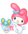 My Melody with a mouse